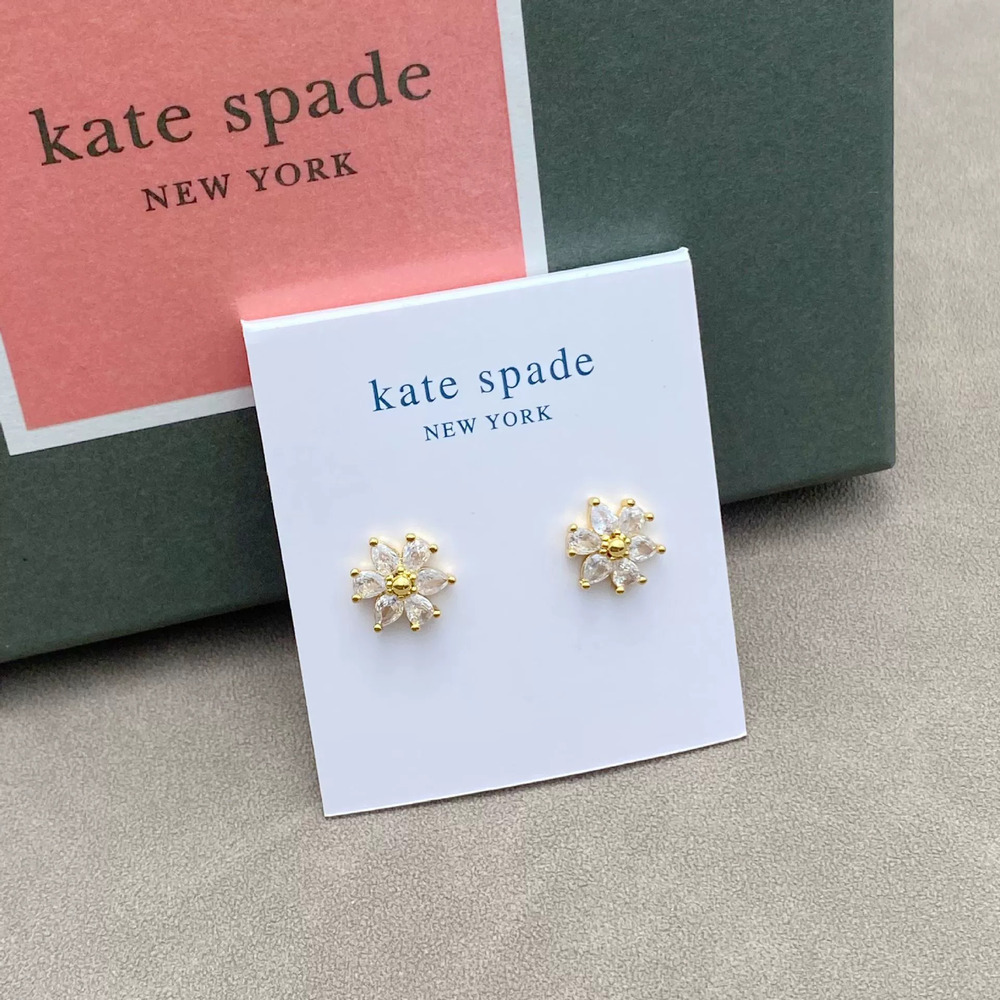 kate spade Teardrop Zircon Flower Stud Earrings